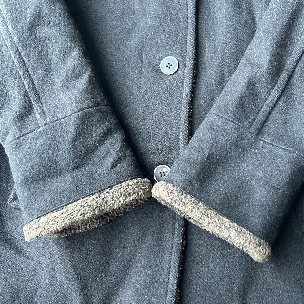 Vintage Les Modes Ellabee Wool Blend Faux Shearling Lining Sherpa Jacket - Picture 9 of 14